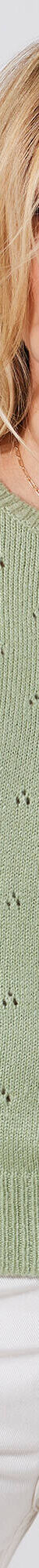 Pull col rond, maille pointelle toucher doux (vert d'eau) Pull col rond, maille pointelle toucher doux (vert d'eau)